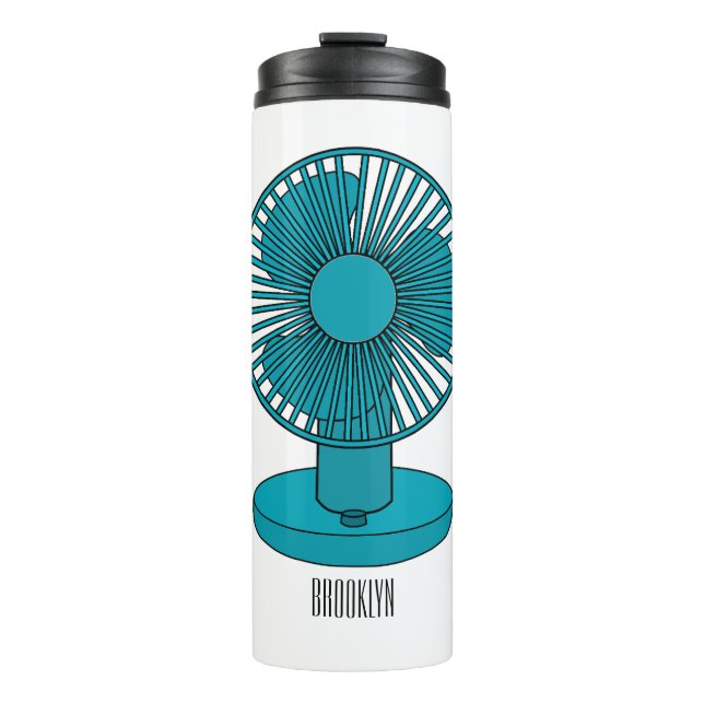 Fan cartoon illustration  thermal tumbler (Front)