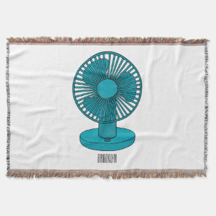 Fan cartoon illustration throw blanket