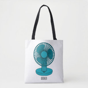 Fan cartoon illustration tote bag