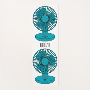 Fan cartoon illustration  yoga mat