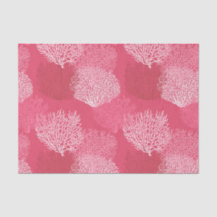 Fan Coral Print, Shades of Coral Pink Tissue Paper