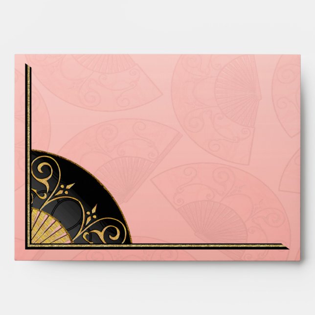 Fan Elegant (Pink) Personalized Envelope (Front)
