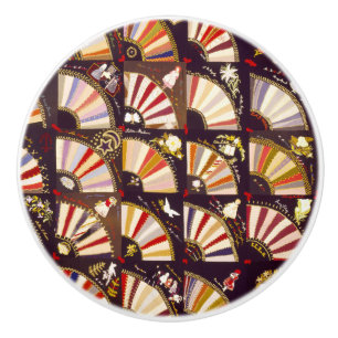 Fan quilt ceramic knob
