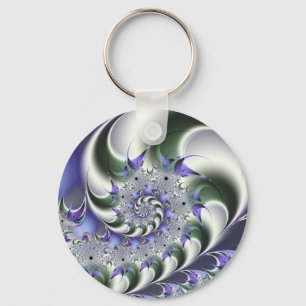 Fan Spiral Cute Cool Modern Abstract Art Keychain
