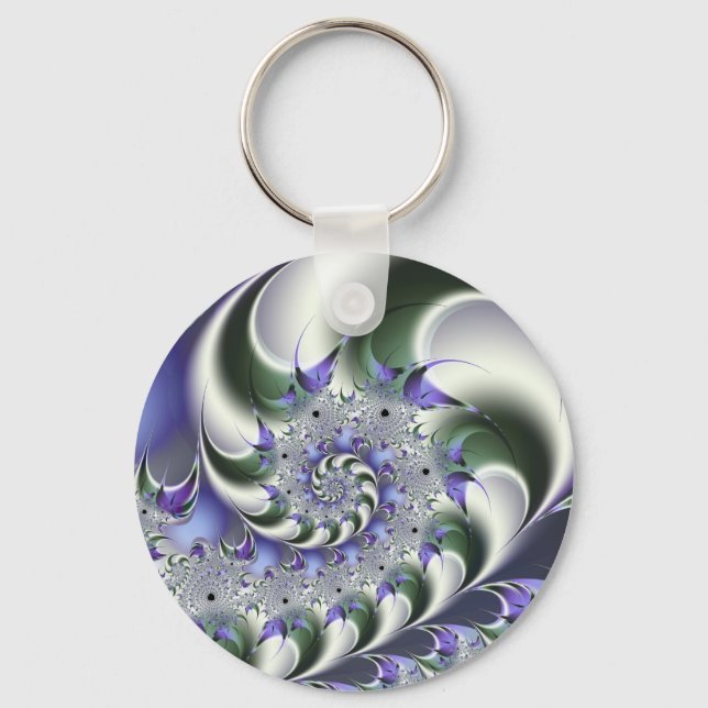 Fan Spiral Cute Cool Modern Abstract Art Keychain (Front)