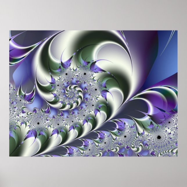 Fan Spiral Cute Cool Modern Abstract Art Poster (Front)