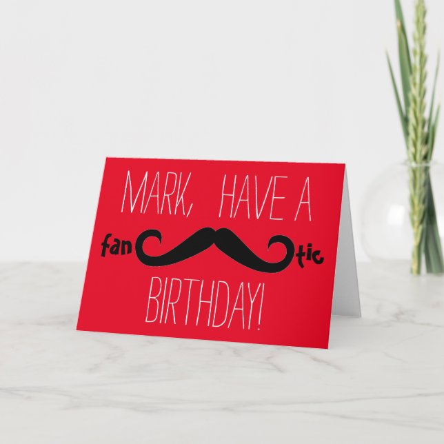 Fan TASHtic Mustache carte d'anniversaire (Devant)