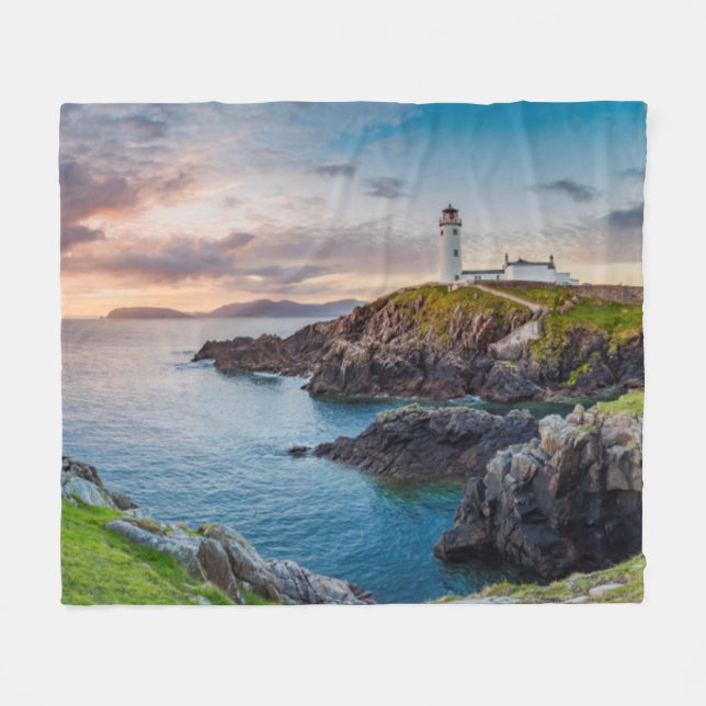 Fanad Head Lighthouse | Donegal, Ireland Fleece Blanket (Front (Horizontal))