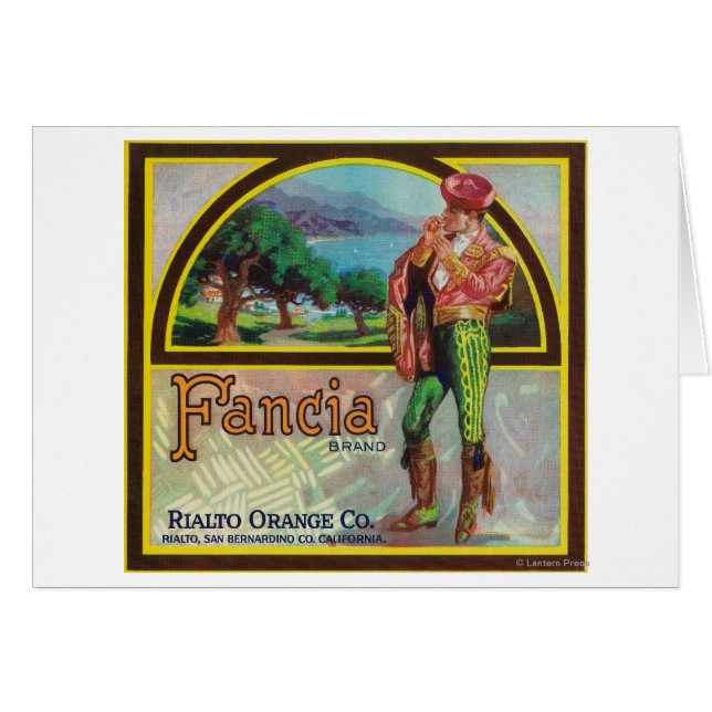 Fancia Brand Citrus Crate Label (Front Horizontal)