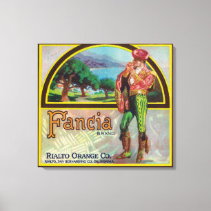 Fancia Brand Citrus Crate Label Canvas Print