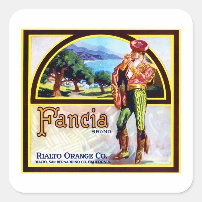 Fancia Oranges Square Sticker (Front)
