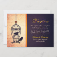 Fanciful Bird Cage with Gold Ribbon Reception
