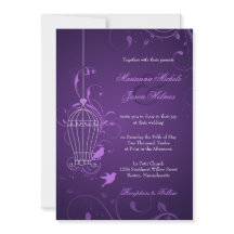Fanciful Bird Cage with Swirls Aubergine Wedding
