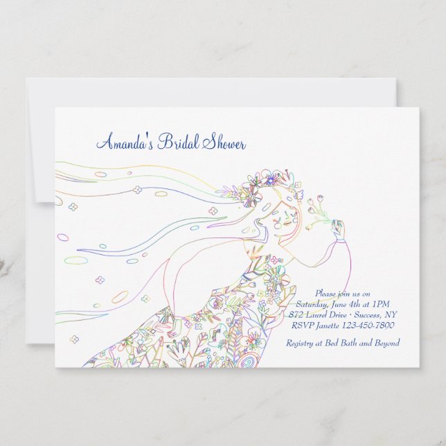 Fanciful Bride Bridal Shower Invitation (Front)