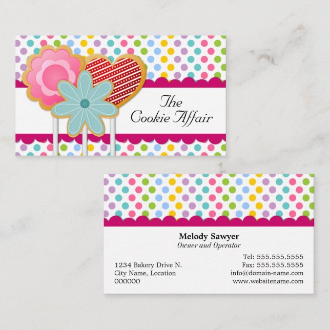 Fanciful Cookie Pops Business Card (Front/Back)