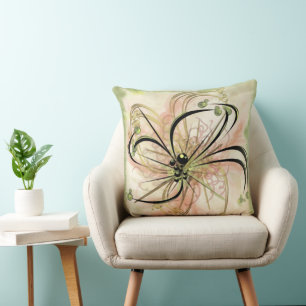 Fanciful Flower Throw Pillow
