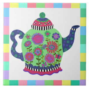 Fanciful Green Teapot Tea Trivet