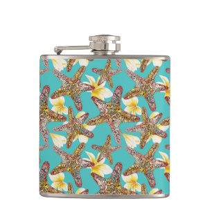 Fanciful Starfish Pattern Hip Flask