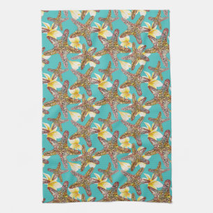 Fanciful Starfish Pattern Kitchen Towel