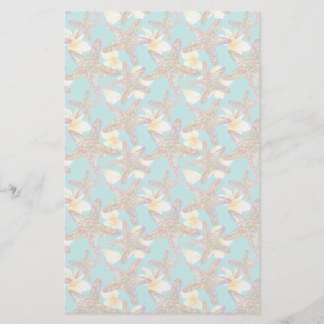 Fanciful Starfish Pattern Stationery (Front)