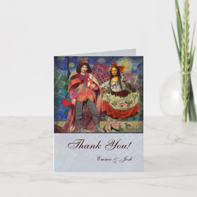Fanciful Whimsical thank you Mona Lisa (Front)