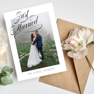 Fancily Married Elopement Photo Announcement