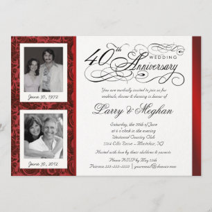 Fancy 40th Anniversary Invitations - Alors & Maint
