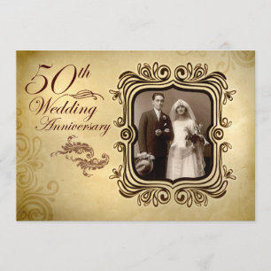 fancy 50e anniversaire mariage invitations