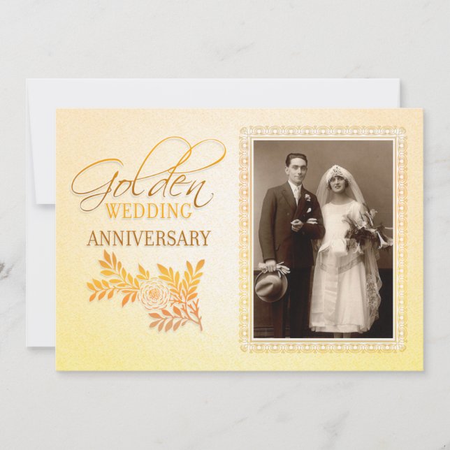 fancy 50e anniversaire mariage invitations (Devant)