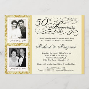 Fancy 50th Anniversary Invitations - Your Photos