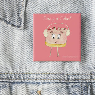 Fancy a Cake  2 Inch Square Button