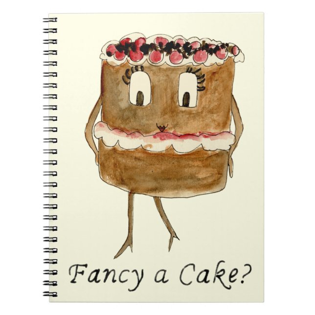 Fancy a Cake baking quote Notebook (Front)