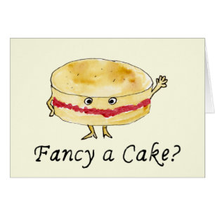 Fancy a Cake Funny Victoria Sponge Humor Slogan