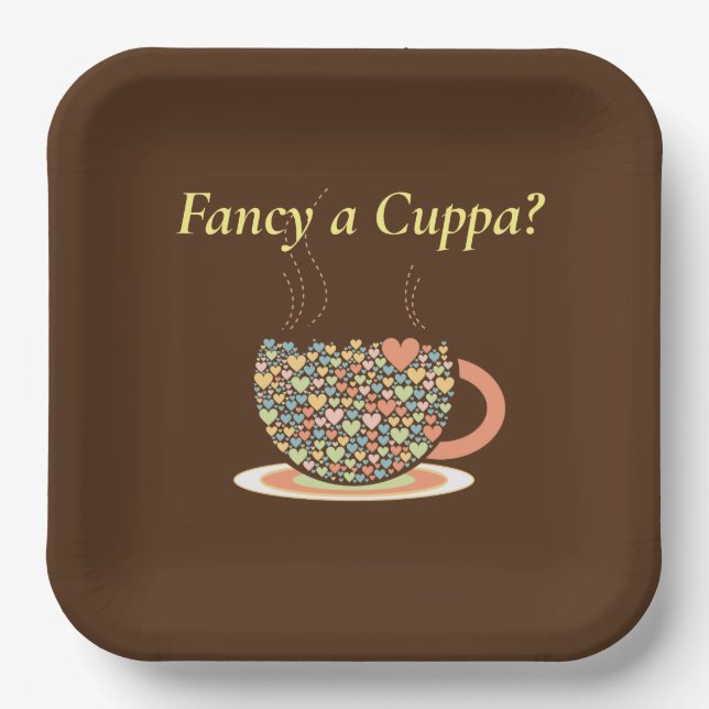Fancy a Cuppa? Tea, that is. Paper Plate (Front)