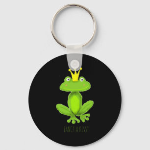 Fancy A Kiss Frog Prince Cartoon Valentiness Day T Keychain