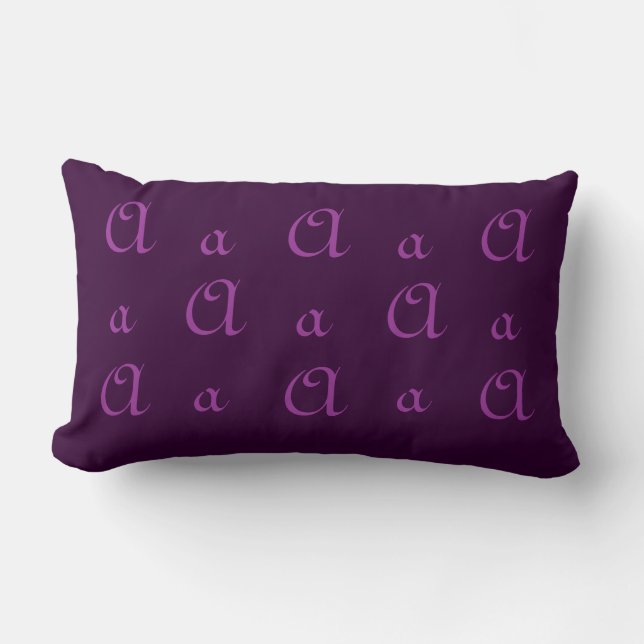 Fancy A Monogram in Purple Lumbar Pillow (Front)