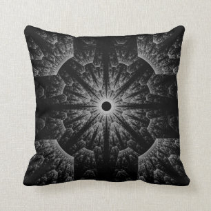 Fancy Abstract Geometric Pillow in Black & White