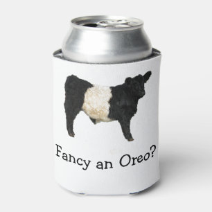 Fancy an Oreo? Belted Galloway Cattle Beltie Steer Can Cooler