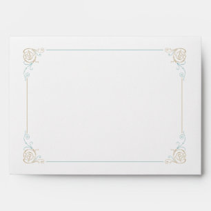 Fancy Art Deco Blue & Bronze Envelopes