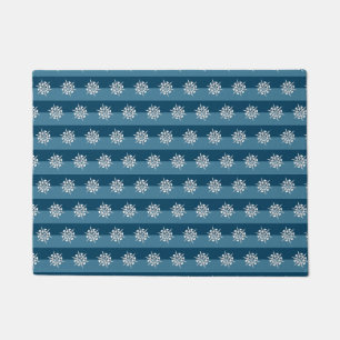 Fancy Artistic Christmas Snowflake Pattern Holiday Doormat