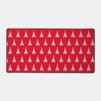 Fancy Artistic Holiday Pattern Christmas Red Desk Mat