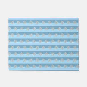 Fancy Artistic Snowflake Christmas Pattern Holiday Doormat