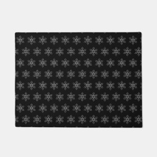 Fancy Artistic Snowflake Pattern Holiday Christmas Doormat