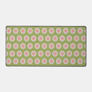 Fancy Artistic Snowflake Pattern Holiday Desk Mat