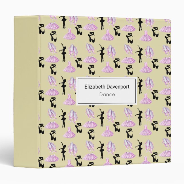 Fancy Ballet Pattern Personalized Binder (Front/Spine)
