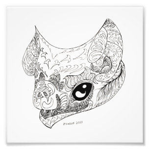 Fancy Bat -- D rotundus Portrait  Photo Print