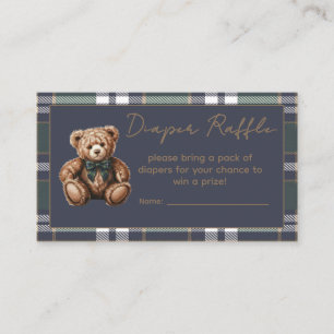 Fancy Bear R.L. theme Diaper Raffle Enclosure Card