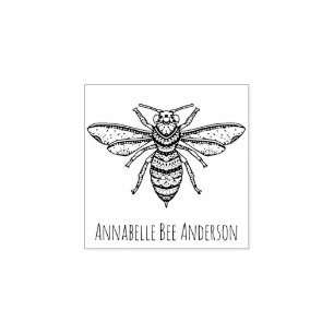 Fancy Bee Wood Art Stamp