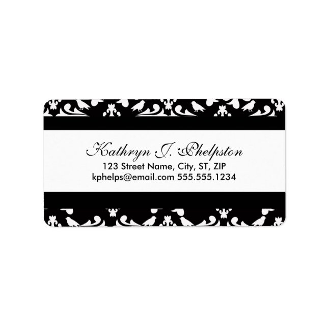 Fancy Birds Personalized Address Label (Front)
