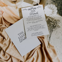 Fancy Black And White Floral Boho Wedding Details